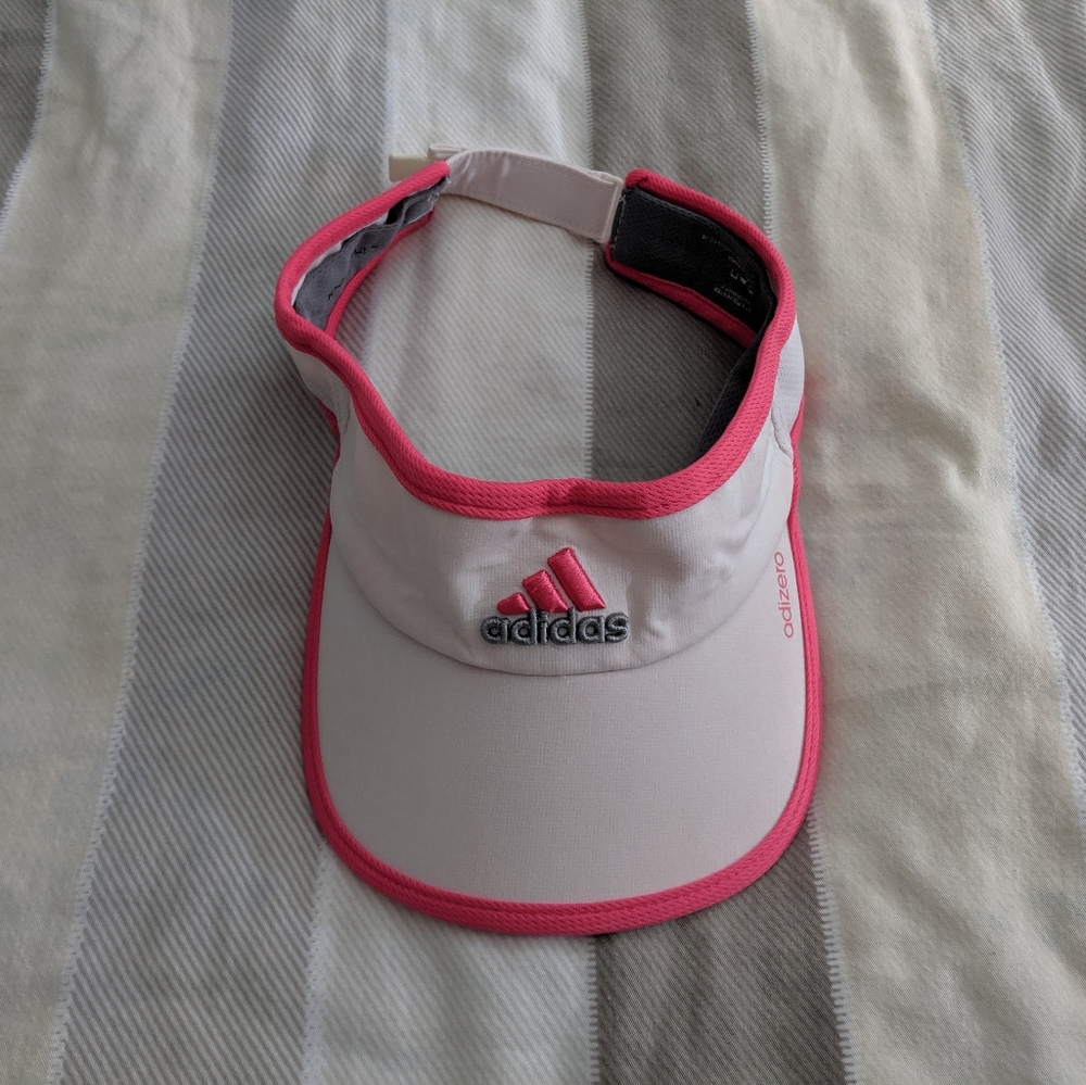 Adidas White/Pink Sun Sports Visor Hat